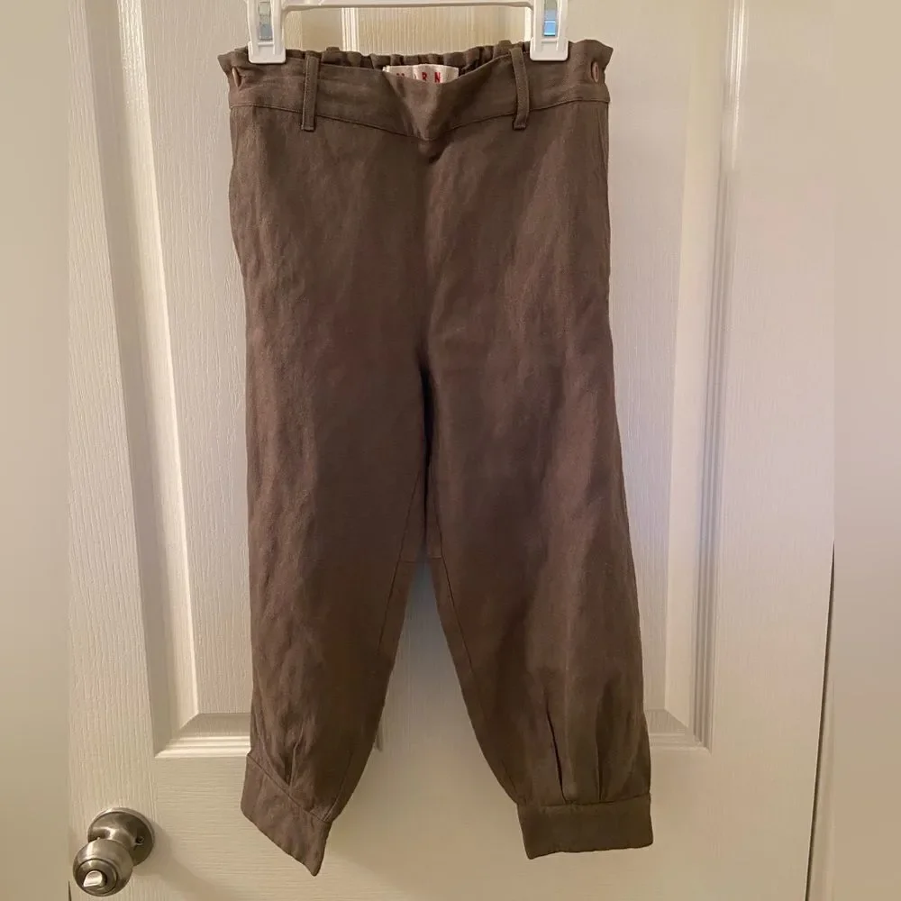 Marni Girls Trouser Pants Brown Wool Blend Made in Italy Size 8 Years